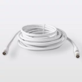 Câble coaxial Mâle / Femelle + adaptateur Mâle / Mâle blanc Blyss, 5 m