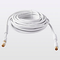Câble coaxial Mâle / Femelle + adaptateur Mâle / Mâle blanc Blyss Or, 10 m