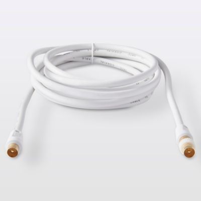 Câble coaxial Mâle / Femelle + adaptateur Mâle / Mâle blanc Blyss Or, 3 m