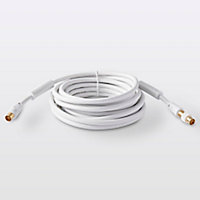 Câble coaxial Mâle / Femelle + adaptateur Mâle / Mâle blanc Blyss Or, 5 m