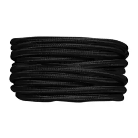 Câble d’alimentation électrique rond en tissu noir Tibelec 3m