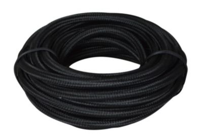 Câble d’alimentation électrique rond en tissu noir Tibelec 3m