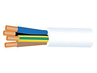 Câble électrique 4X0,75 mm² H05VVF blanc à la coupe