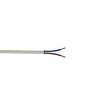 Câble électrique flexible H03VVH2F 2x0,75 mm² Blanc - 5 m