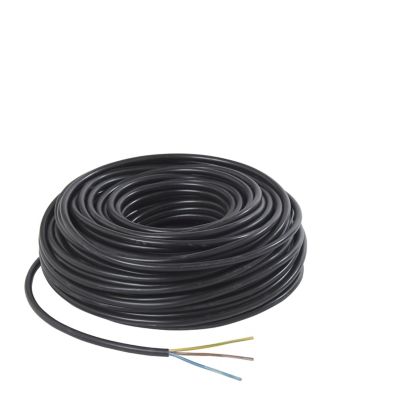 Câble électrique flexible H05VVF 3x1,5 mm² Noir - 50 m