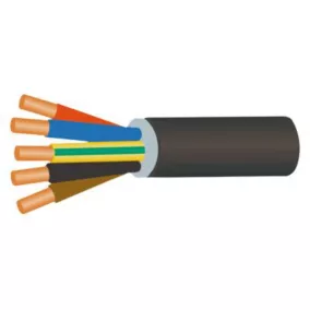 Câble électrique U1000R2V 5x2,5 mm² Nexans vendu au mètre linéaire