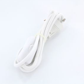Câble en textile blanc Chacon 2m 2 x 0,75mm² HO3VVH2-F avec interrupteur