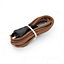 Câble en textile brun Chacon 2m 2 x 0,75mm² HO3VVH2-F avec interrupteur