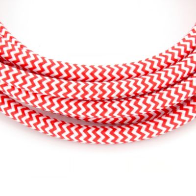 Câble en textile rouge et blanc Chacon 3m 2 x 0,75mm²