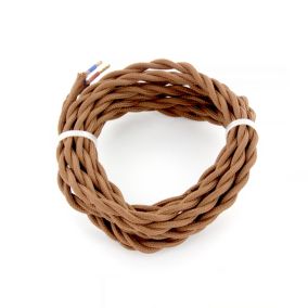 Câble en textile torsadé brun Chacon 3m 2 x 0,75mm²