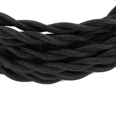 Câble en textile torsadé noir Chacon 2m 2 x 0,75mm²
