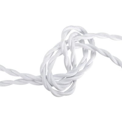 Cable en tissus torsadé Tibelec 3m blanc