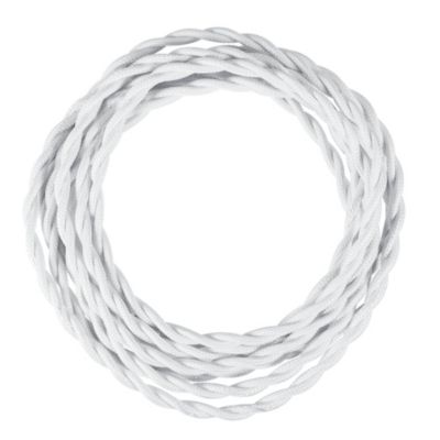 Cable en tissus torsadé Tibelec 3m blanc
