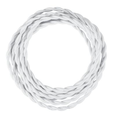 Cable en tissus torsadé Tibelec 3m blanc