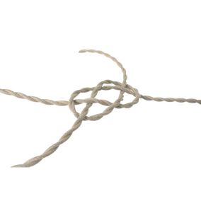 Cable en tissus torsadé Tibelec 3m lin blanc