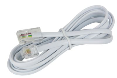 Câble RJ11 2m Waytex - Mâle/Mâle - Plat - Pour Box ADSL Et Téléphone Fixe - Noir