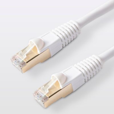 Câble RJ45 Mâle / Mâle blanc Blyss Or, 2 m