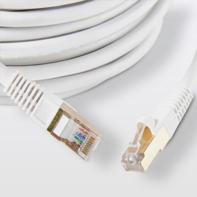 Câble RJ45 Mâle / Mâle blanc Blyss Or, 20 m