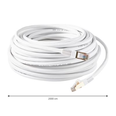 Câble RJ45 Mâle / Mâle blanc Blyss Or, 20 m