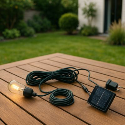 Câble solaire LED pour suspension 600 lm noir IP64 5 m Lumisky Enna
