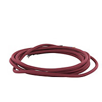 Câble textile 2 fils pour luminaire ou suspensions 0,75mm L.3m rouge brique Chacon