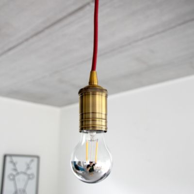 Câble textile 2 fils pour luminaire ou suspensions 0,75mm L.3m rouge brique Chacon