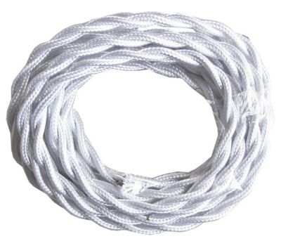 Câble tissu torsadé blanc 2 x 0,75mm² L.3m Tibelec