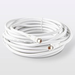 Câble type F 3C2V Mâle / Mâle blanc Blyss, 10 m