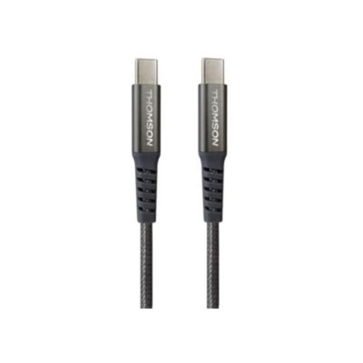 Cable USB-C vers USB-C Thomson 100W 1,5 m tresse gris fonce