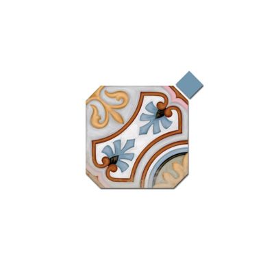 Cabochon sol / mur uni bleu 4x4 cm VODEVIL TACO DOME NUBE (vendu par boite de 100 pièces)