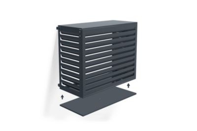 Cache clim Amaro avec face inférieure - Acier Gris anthracite - 90 x 68 x 60 cm (Taille S)