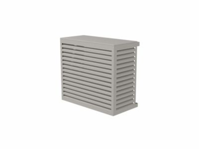 Cache Clim et PAC  Structure Aluminium  Couleur Beige Crème Taille XXL  H 120  L 130  P 66   81 cm + 15 cm réglable