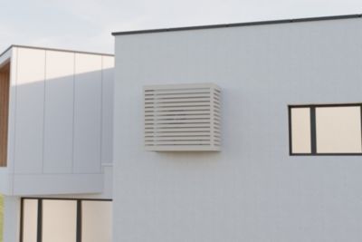 Cache Clim et PAC  Structure Aluminium  Couleur Beige Crème Taille XXL  H 120  L 130  P 66   81 cm + 15 cm réglable