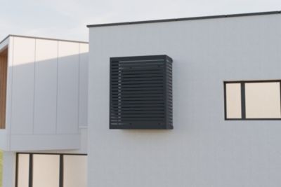 Cache Clim et PAC  Structure Aluminium  Couleur Noir Taille 4XL  H 171  L 135  P 66   81 cm + 15 cm réglable