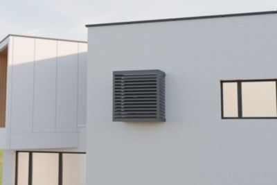 Cache Clim et PAC  Structure Aluminium  Couleur Noir Taille XL  H 120  L 110  P 66   81 cm + 15 cm réglable