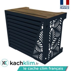 Cache clim RIVIERA Effet Bois Chêne + Gris Anthracite RAL 7016 - L93 x H73 x P50cm (Taille M) - KACH KLIM