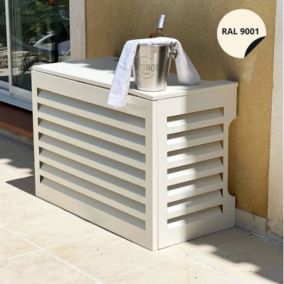 Cache climatisation Venetian Aluminium beige clair RAL9001 - Moyen  L 110 x H 80 x P 55 cm