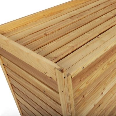 Cache climatiseur 95 x 50 x 80 cm bois naturel protection unité extérieure pour pompe à chaleur