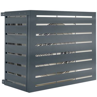 Cache climatiseur 95 x 50 x 80 cm métal gris anthracite protection unité extérieure pour pompe à chaleur