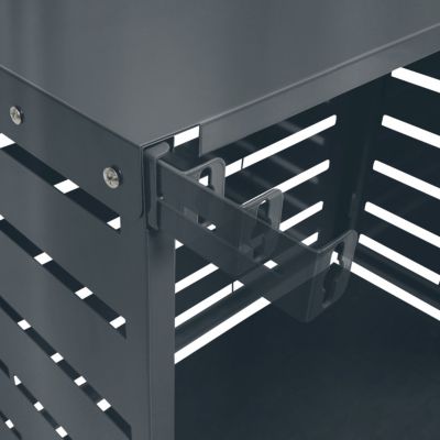 Cache climatiseur 95 x 50 x 80 cm métal gris anthracite protection unité extérieure pour pompe à chaleur