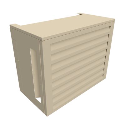 Cache climatiseur Acoustique ATOLE en aluminium thermolaqué - Taille 1 : H. 80 x L. 100 x P. 54 cm - Crème