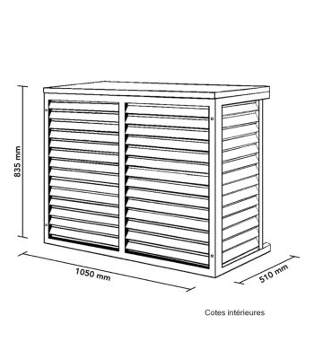 Cache climatiseur - pompe à chaleur ALUMINIUM ANTHRACITE taille M