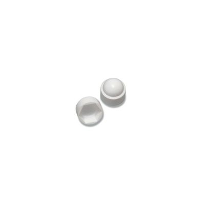 Cache Ecrou ou cache tête vis Tête hexagonale TH M10 Polyéthylène blanc Sur plat 17 - 30 pièces