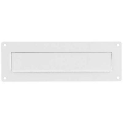 Cache-entrée Porta 796 W, cadre aluminium, volet acier galvanisé, 304 x 101 mm, blanc