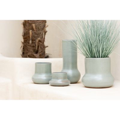 Cache-pot céramique bleu gris 21x21x21 cm