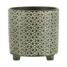 Cache-Pot Déco en Céramique "Minada" 16cm Vert