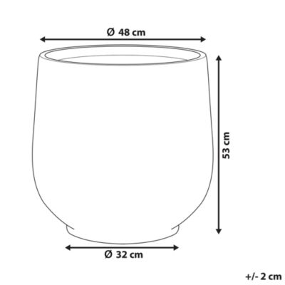Cache-pot DIONI Pierre 48 cm Gris clair