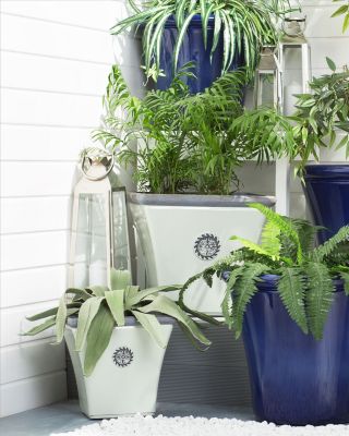 Cache-pot ELATEIA Pierre 32 cm Blanc