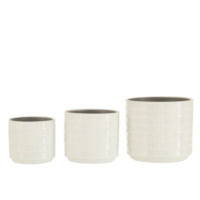 Cache-pot en céramique blanc 17x17x15 cm