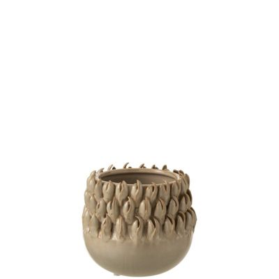 Cache-pot en céramique gris 15.5x15.5x14.5 cm